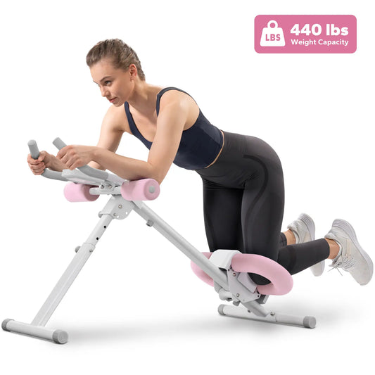 Foldable Adjustable Ab Trainer with LCD Monitor – Full Body Home Workout for Women